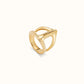 Anello Uno de 50 placcato oro 18k a forma di manta gigante - Simmi Gioiellerie - Anelli