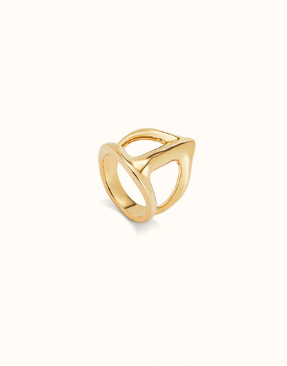Anello Uno de 50 placcato oro 18k a forma di manta gigante - Simmi Gioiellerie - Anelli
