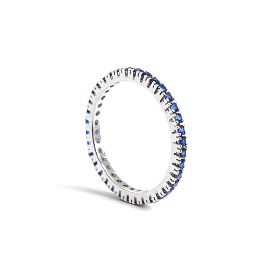 Anello Veretta a giro in Oro Bianco con Zaffiri – Simmi Gioielli - Simmi Gioiellerie -Anelli