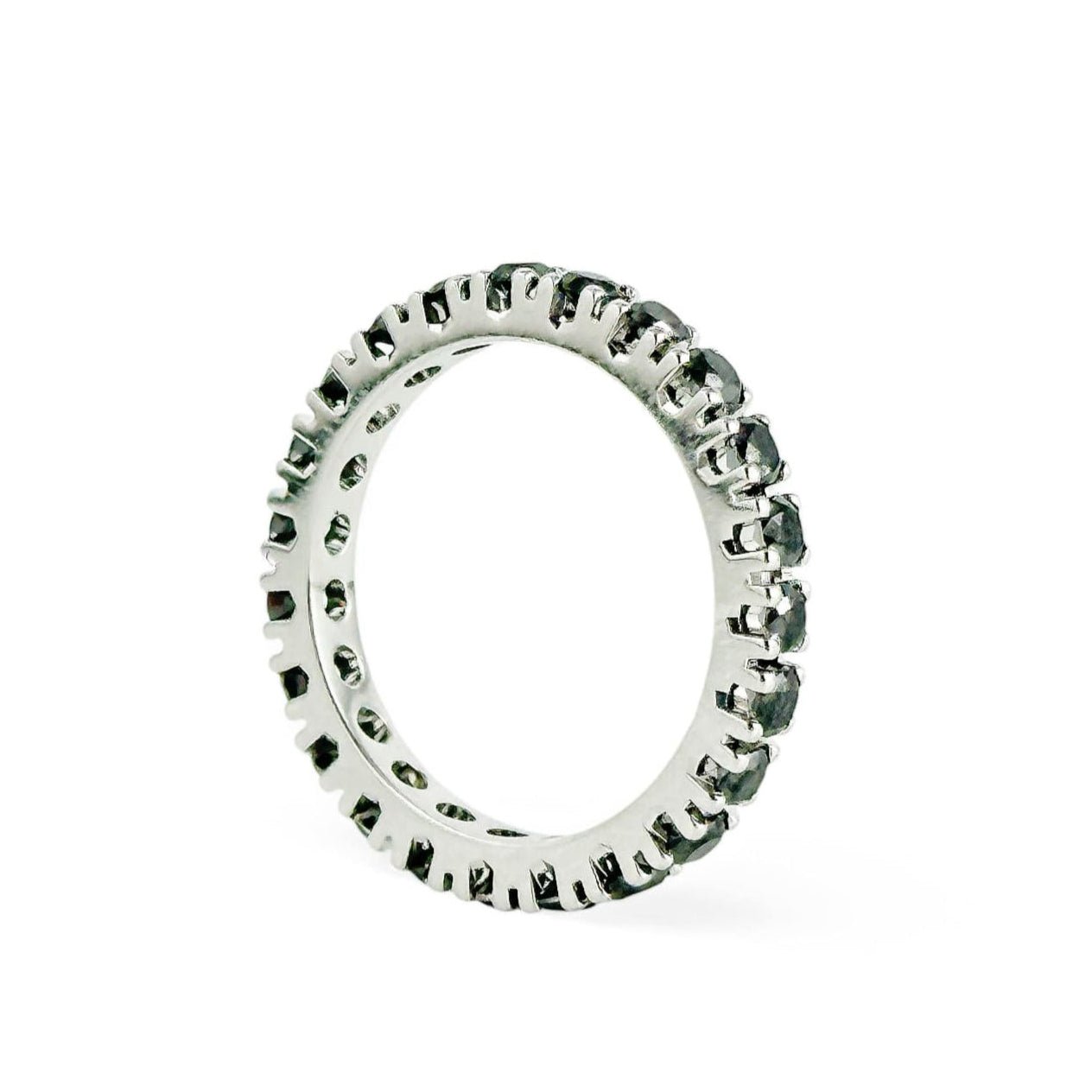 Anello veretta a giro in oro con diamanti neri - Simmi Gioielli - Simmi Gioiellerie - Anelli
