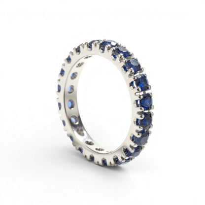 Anello veretta a giro in oro con zaffiri - Simmi Gioielli - Simmi Gioiellerie - Anelli