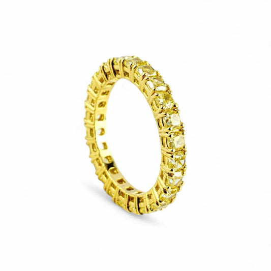 Anello veretta a giro in oro e diamanti fancy - Simmi Gioielli - Simmi Gioiellerie - Anelli