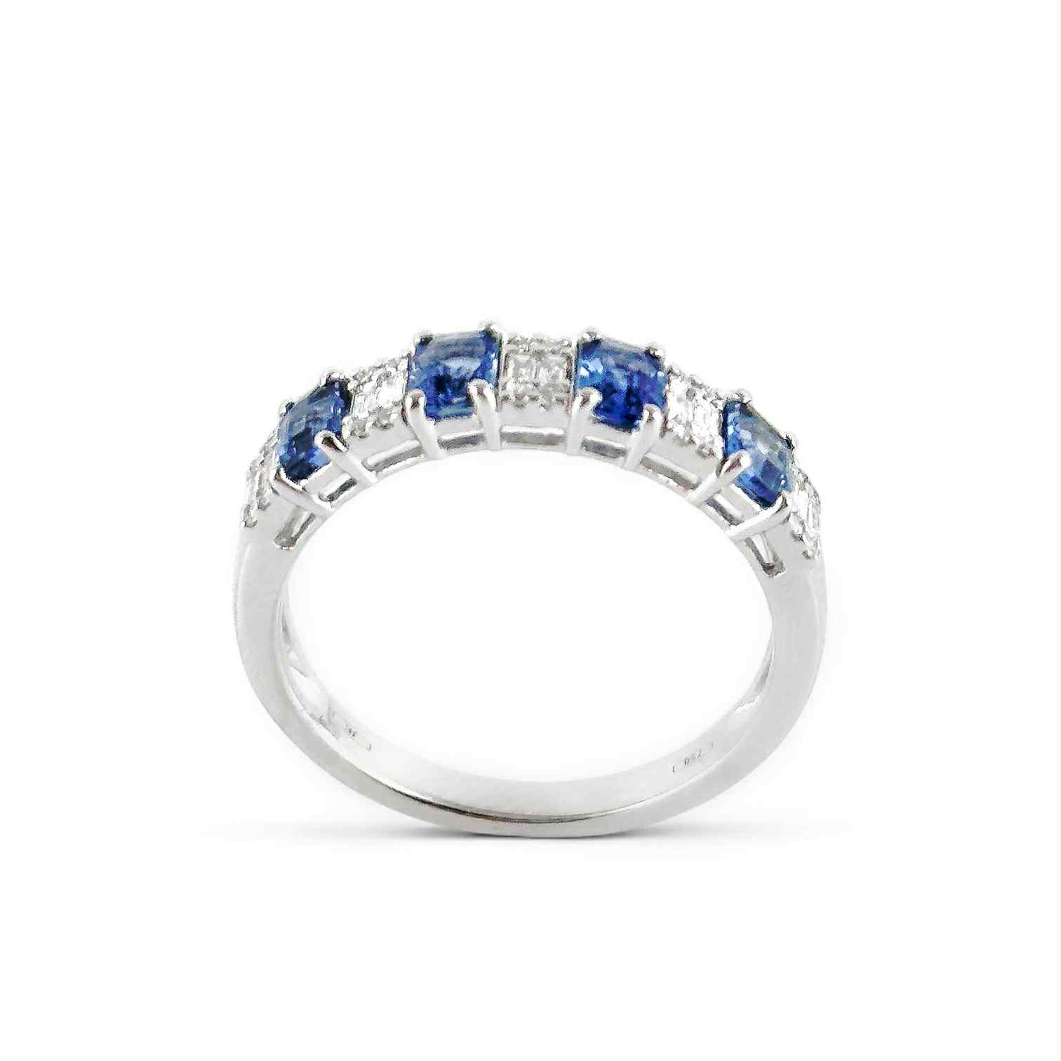 Anello veretta in oro con zaffiri e diamanti - Simmi Gioielli - Simmi Gioiellerie - Anelli