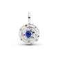 Armillary sphere argento sterling pendente con lapislazzuli sintetico, giallo, blu, viola, rosso cristallo e zirconia cubica trasparente - 795031C01 - Simmi Gioiellerie -Charm