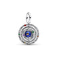 Armillary sphere argento sterling pendente con lapislazzuli sintetico, giallo, blu, viola, rosso cristallo e zirconia cubica trasparente - 795031C01 - Simmi Gioiellerie -Charm