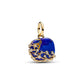 Astra placcato oro 14k pendente con lapislazzuli sintetico e zirconia cubica trasparente - 765040C01 - Simmi Gioiellerie -Charm