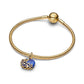 Astra placcato oro 14k pendente con lapislazzuli sintetico e zirconia cubica trasparente - 765040C01 - Simmi Gioiellerie -Charm