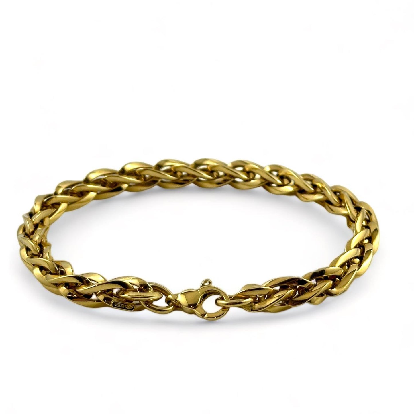 Bracciale a maglia intrecciata in oro giallo - Simmi Gioiellerie -Bracciali