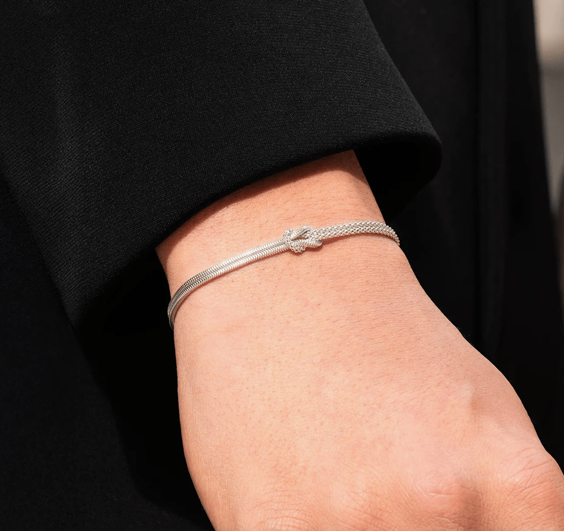 Bracciale Amen Nodo d'Amore Bicolore - BRNOAMBG14 - Simmi Gioiellerie - Bracciali