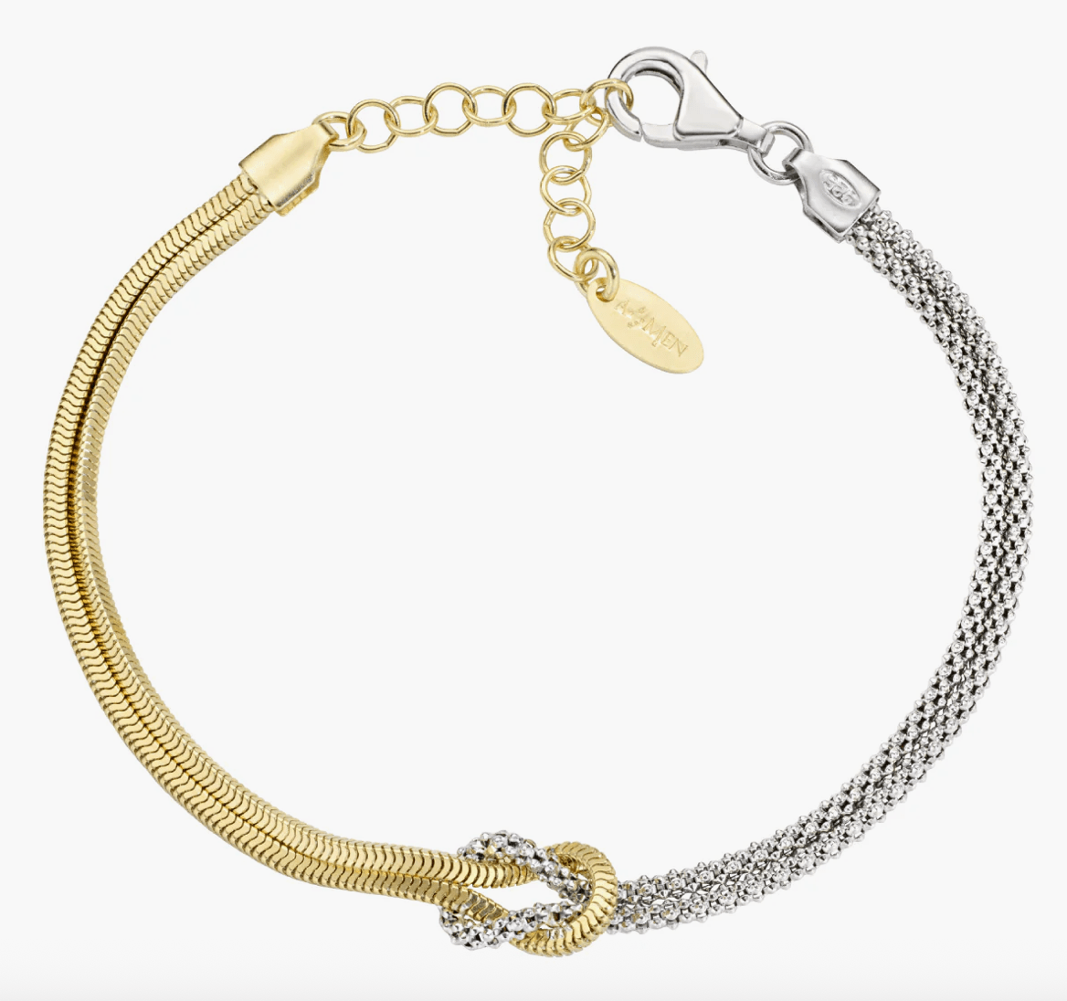 Bracciale Amen Nodo d'Amore Bicolore - BRNOAMBG14 - Simmi Gioiellerie - Bracciali