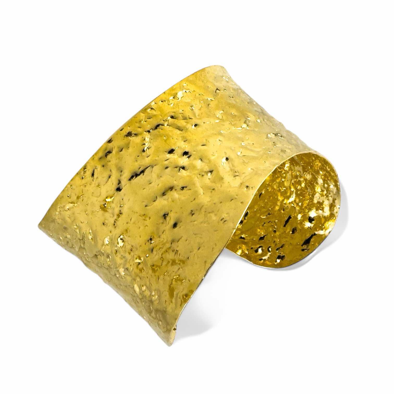 Bracciale bangle da donna in argento dorato martellato - Simmi Gioiellerie - Bracciali