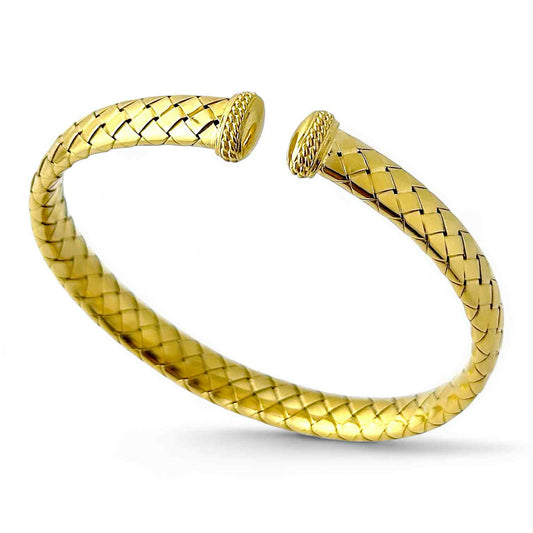 Bracciale bangle in argento dorato inciso - Simmi Gioielli - Simmi Gioiellerie - Bracciali