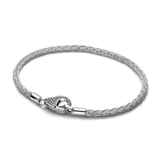 Bracciale Coda di volpe in argento sterling con zirconia cubica trasparente - 594462C01 - Simmi Gioiellerie -Bracciali