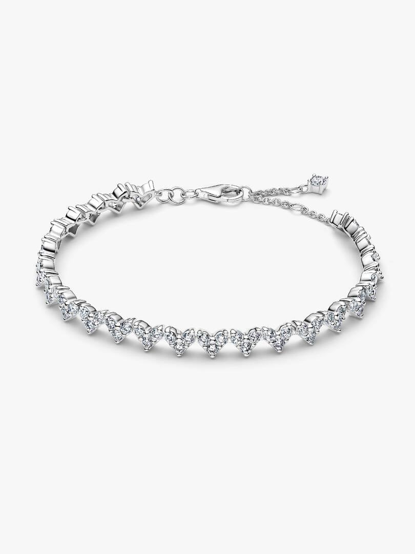 Bracciale Cuori con Tre Pietre - 594390C01 - Simmi Gioiellerie - Bracciali