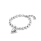 Bracciale da donna Bracciale placcato argento Sterling con sfere e charm a cuore - PUL2402 - Simmi Gioiellerie - Bracciali