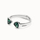 Bracciale da donna Uno de 50 placcato argento Sterling con due cristalli sfaccettati verdi - Simmi Gioiellerie - Bracciali