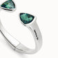 Bracciale da donna Uno de 50 placcato argento Sterling con due cristalli sfaccettati verdi - Simmi Gioiellerie - Bracciali