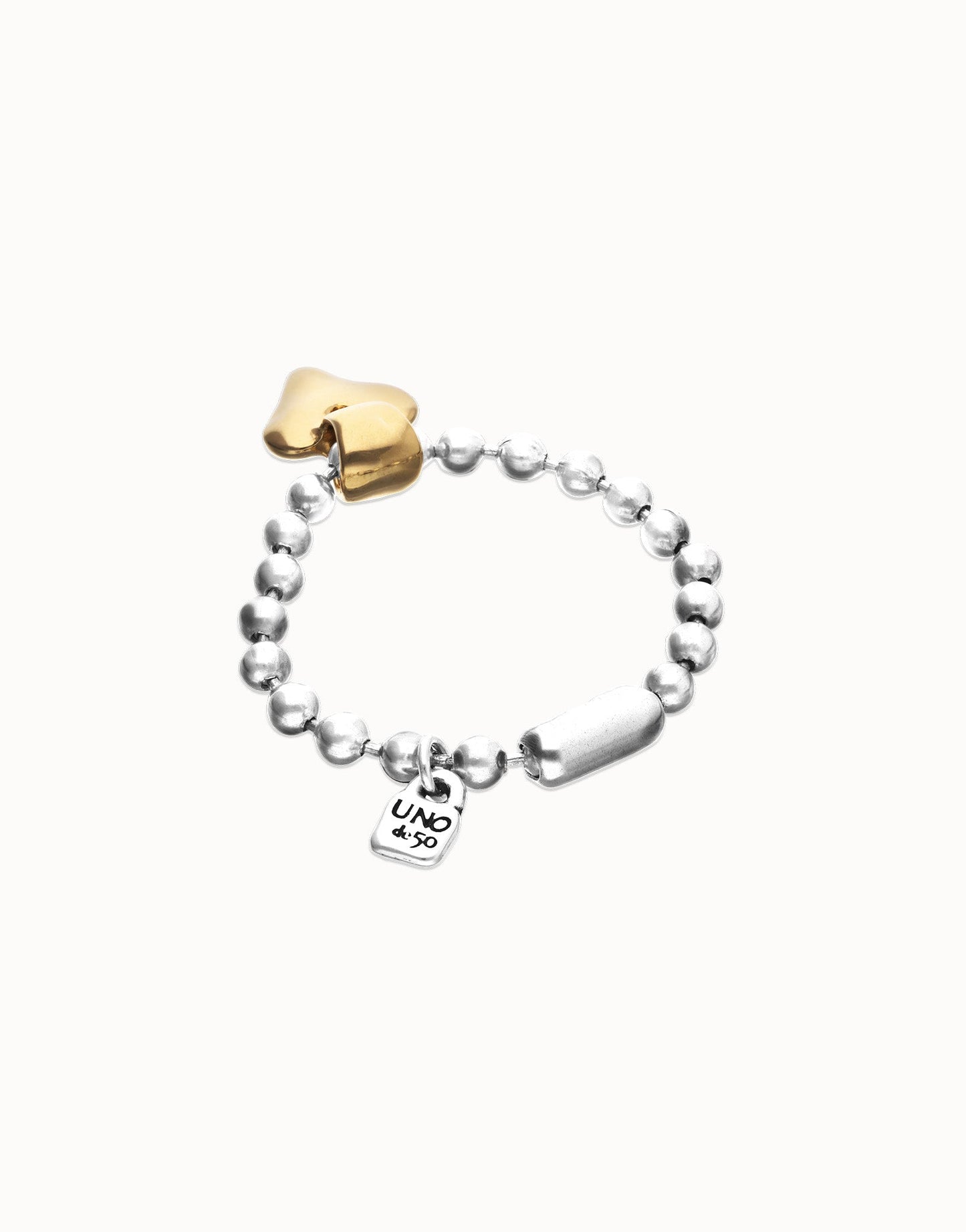 Bracciale di sfere placcato oro 18k con dettaglio di cuore - PUL2636 - Simmi Gioiellerie - Bracciali