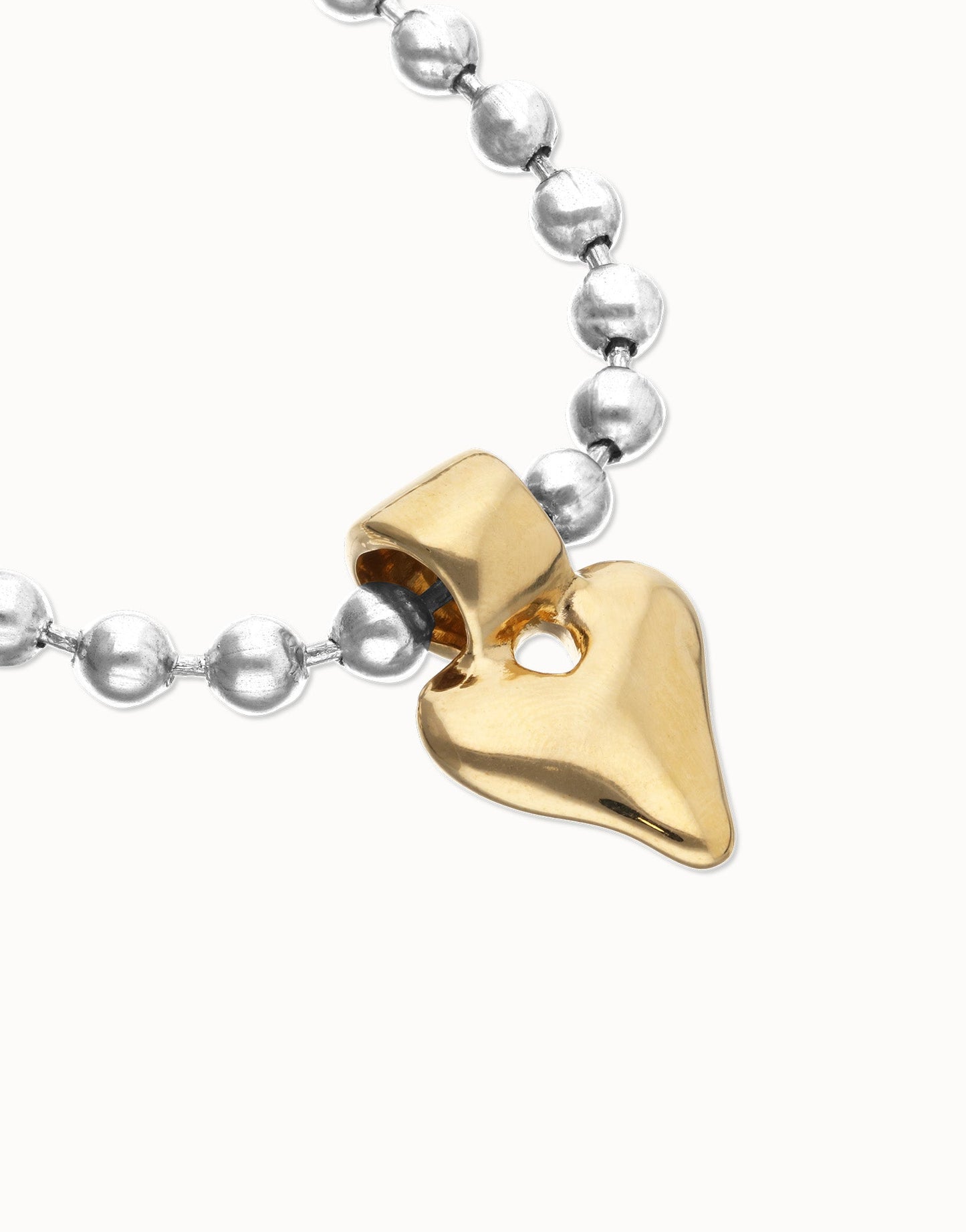 Bracciale di sfere placcato oro 18k con dettaglio di cuore - PUL2636 - Simmi Gioiellerie - Bracciali