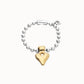 Bracciale di sfere placcato oro 18k con dettaglio di cuore - PUL2636 - Simmi Gioiellerie - Bracciali