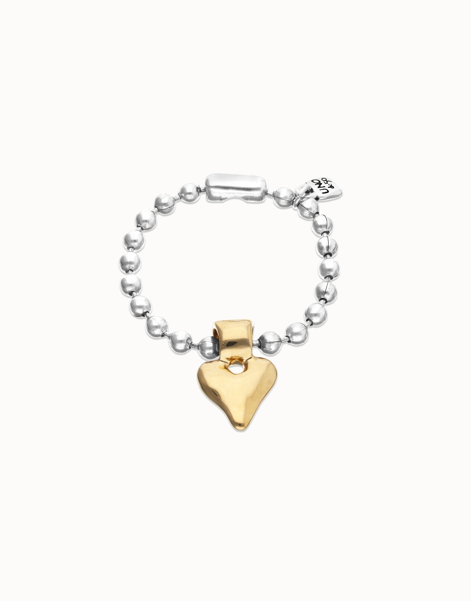 Bracciale di sfere placcato oro 18k con dettaglio di cuore - PUL2636 - Simmi Gioiellerie - Bracciali
