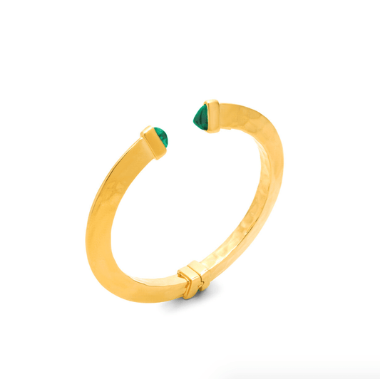 Bracciale Donna Giovanni Raspini Bangle Green Blade Piccolo Dorato - 12303 - Simmi Gioiellerie - Bracciali