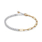 Bracciale in argento sterling e placcato oro 14k con zirconia cubica trasparente - 564821C01 - Simmi Gioiellerie -Bracciali