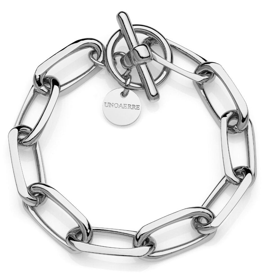 Bracciale in bronzo argentato catena forzatina - 2028 - Simmi Gioiellerie -Bracciali
