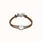 Bracciale in filo elastico marrone con cuore placcato argento sterling - Simmi Gioiellerie - Bracciali