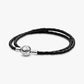 Bracciale Moments in Pelle Nero Doppio - 590745CBK_DOUBLE - Simmi Gioiellerie - Bracciali