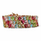 Bracciale polsiera in argento rosa con cristalli colorari - Simmi Gioiellerie - Bracciali