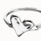 Bracciale semirigido Uno de 50 in argento sterling placcato con dettaglio di cuore - PUL2639 - Simmi Gioiellerie - Bracciali