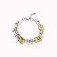 Bracciale Uno de 50 combinato con maglie placcato in argento sterling e oro 18 carati - PUL2635 - Simmi Gioiellerie - Bracciali