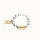 Bracciale Uno de 50 con sfere placcato argento con chiusura e lucchetto in oro 18k - PUL1215 - Simmi Gioiellerie - Bracciali
