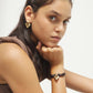 Bracciale uno de 50 in filo di seta e pelle marrone con cuore placcato oro 18k - PUL2640 - Simmi Gioiellerie - Bracciali