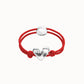 Bracciale Uno de 50 in filo elastico rosso con cuore placcato oro 18k - PUL2641 - Simmi Gioiellerie - Bracciali