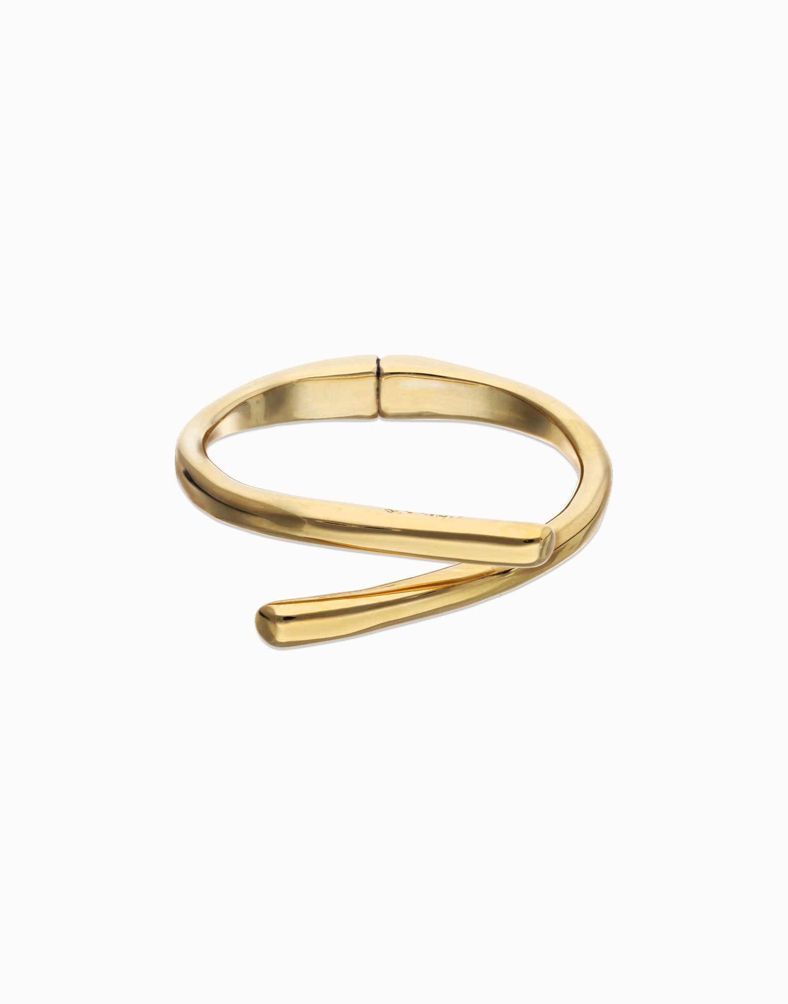 Bracciale Uno de 50 rigido placcato in oro 18k con forme organiche intrecciate - PUL2630 - Simmi Gioiellerie - Bracciali