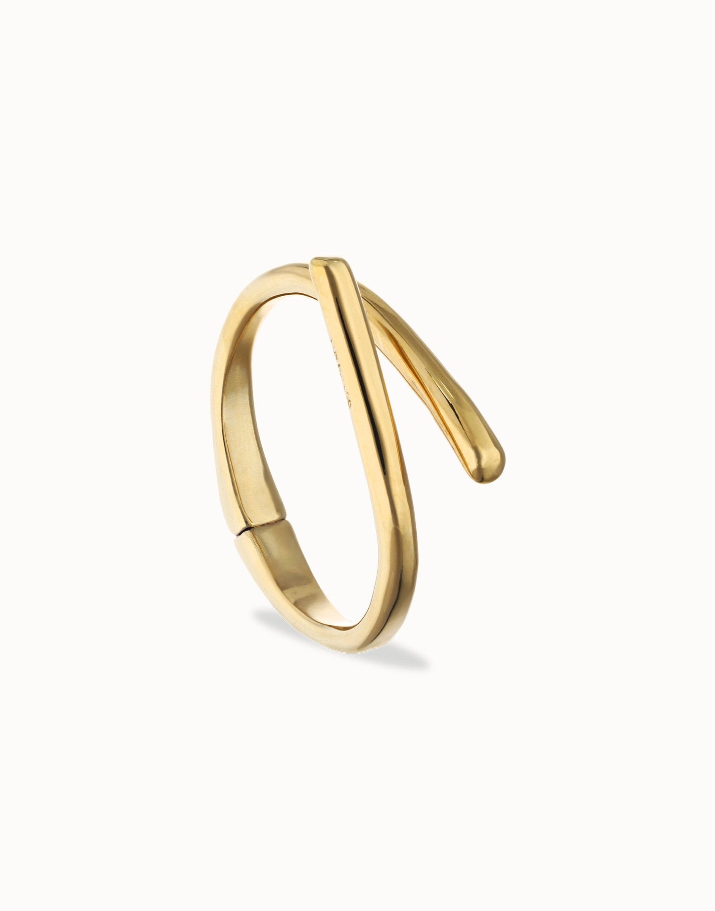 Bracciale Uno de 50 rigido placcato in oro 18k con forme organiche intrecciate - PUL2630 - Simmi Gioiellerie - Bracciali