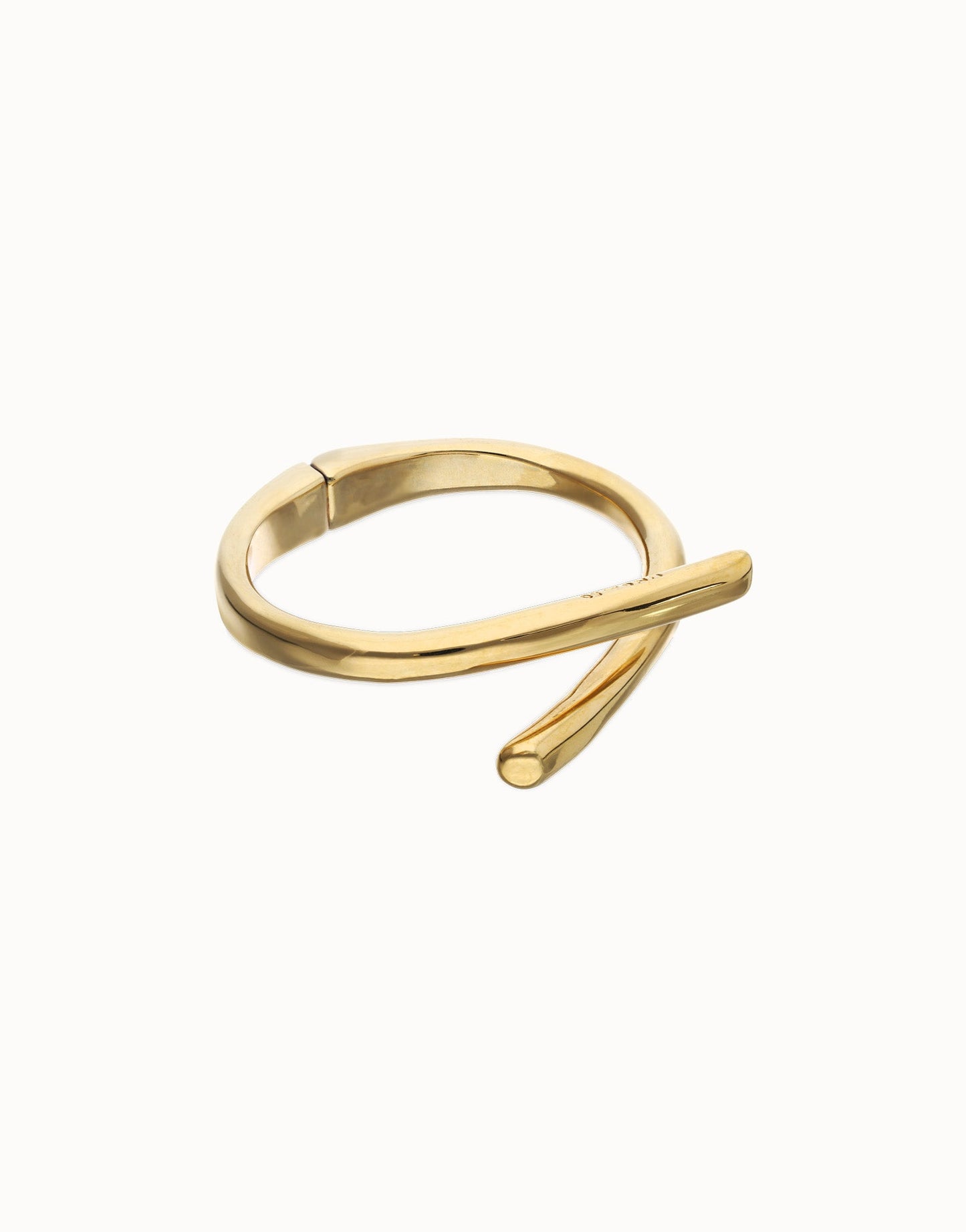 Bracciale Uno de 50 rigido placcato in oro 18k con forme organiche intrecciate - PUL2630 - Simmi Gioiellerie - Bracciali