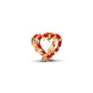 Candy cane cuore placcato oro 14k charm con smalto rosso - 765063C01 - Simmi Gioiellerie -Charm