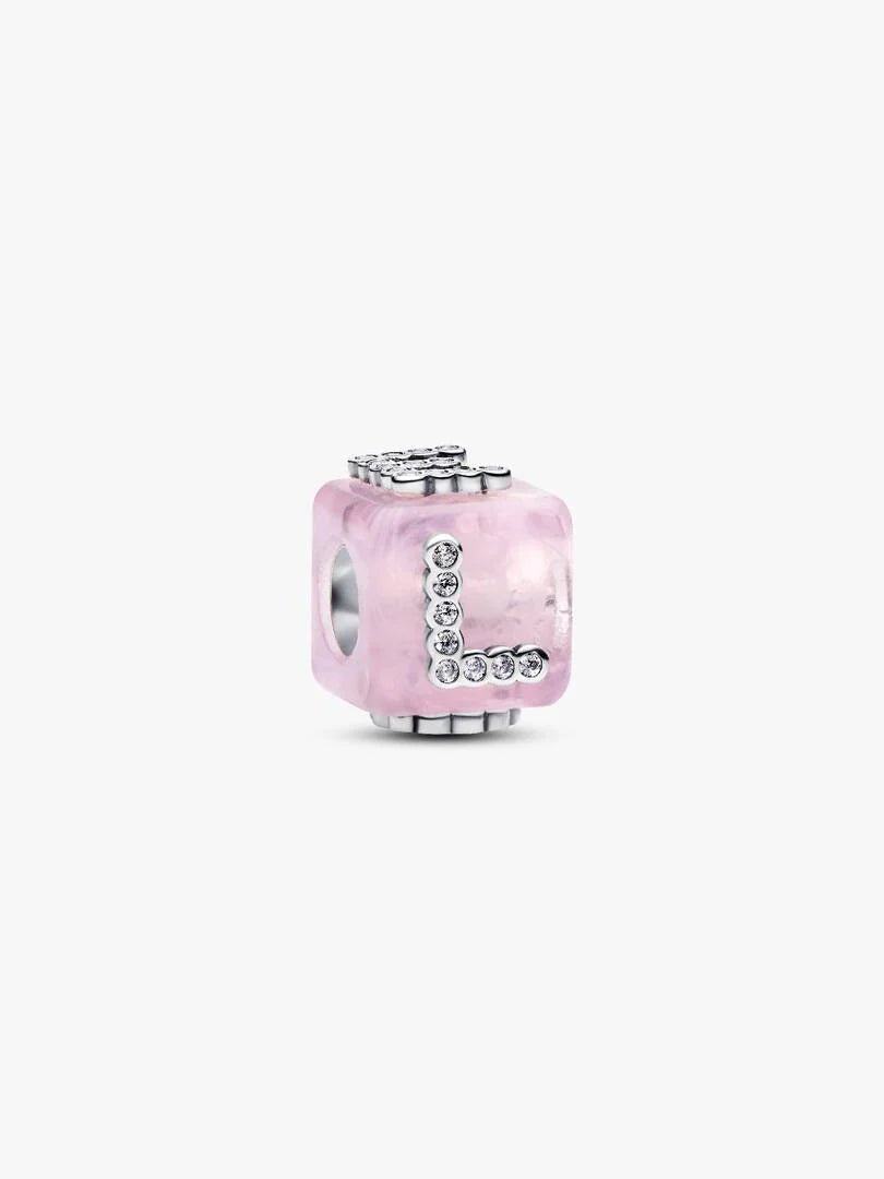 Charm Cubo Love Vetro di Murano Rosa - 794433C01 - Simmi Gioiellerie - Charm