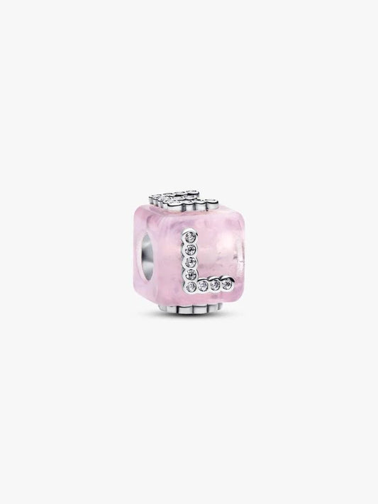 Charm Cubo Love Vetro di Murano Rosa - 794433C01 - Simmi Gioiellerie - Charm