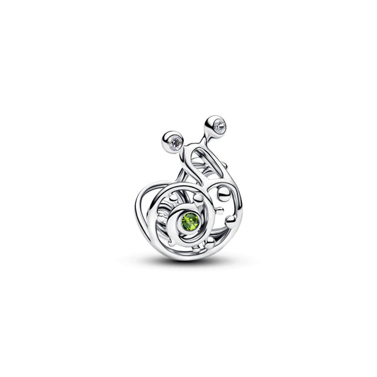 Charm Lumaca in argento sterling con cristallo verde chiaro e zirconia cubica trasparente - 794557C01 - Simmi Gioiellerie -Charm