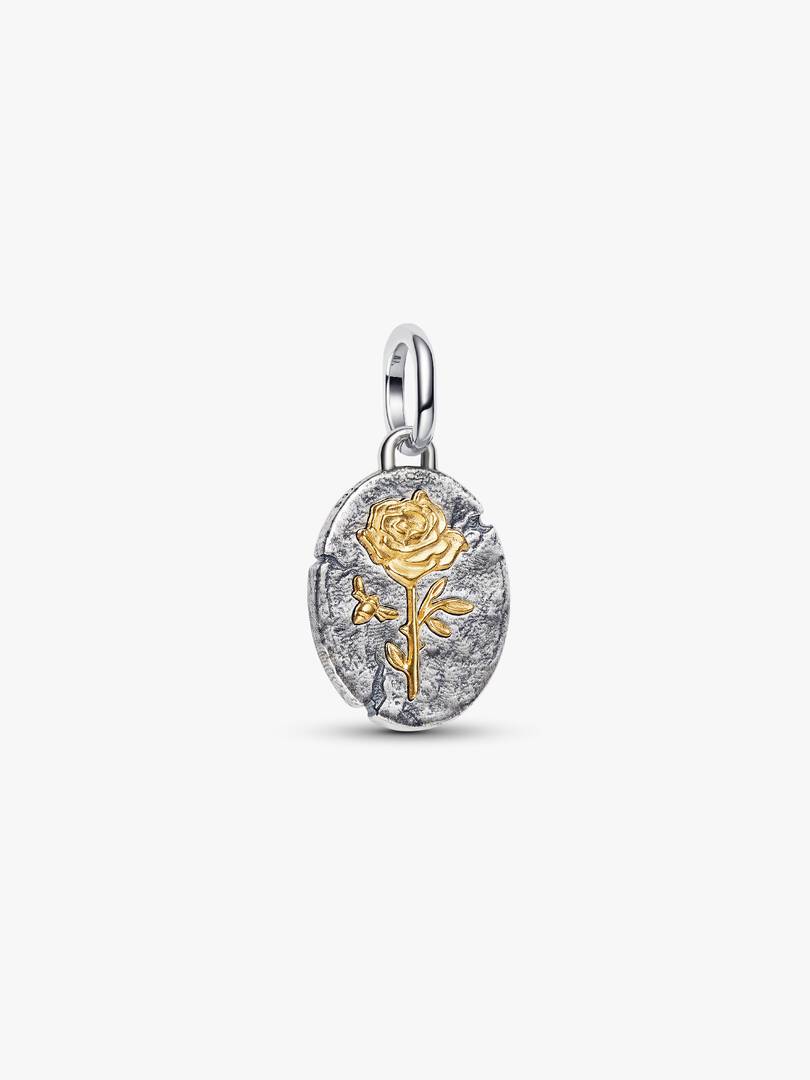 Charm Medallion Rosa "Rosa Inter Spinas Crescit" - 764087C00 - Simmi Gioiellerie - Charm