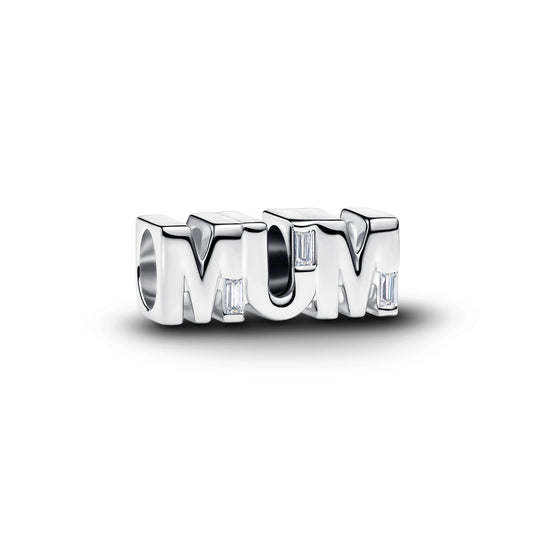 Charm MUM in argento sterling con zirconia cubica trasparente - 794455C01 - Simmi Gioiellerie -Charm