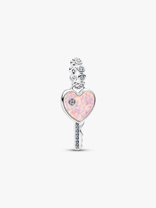 Charm Pendente Chiave a Cuore Opale Rosa - 794427C01 - Simmi Gioiellerie - Charm