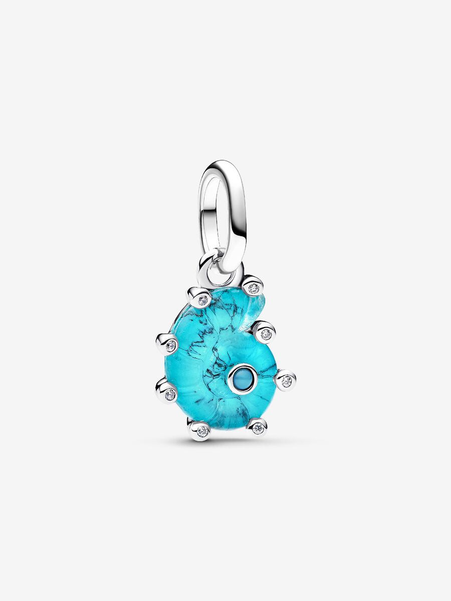 Charm Pendente Conchiglia Vetro di Murano Turchese - 793900C01 - Simmi Gioiellerie - Charm