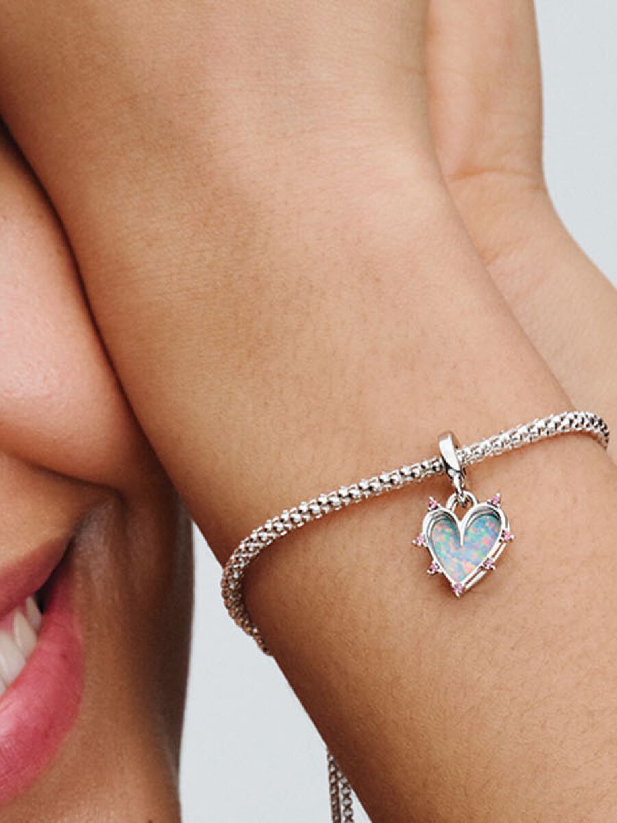 Charm Pendente Cuore dell'Amicizia Opale Argento Sterling 925 - 793434C01 - Simmi Gioiellerie - Charm
