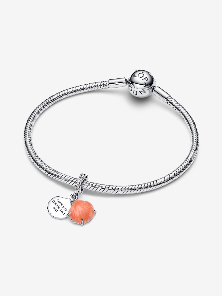 Charm Pendente Doppio Conchiglia Color Corallo - 793821C01 - Simmi Gioiellerie - Charm