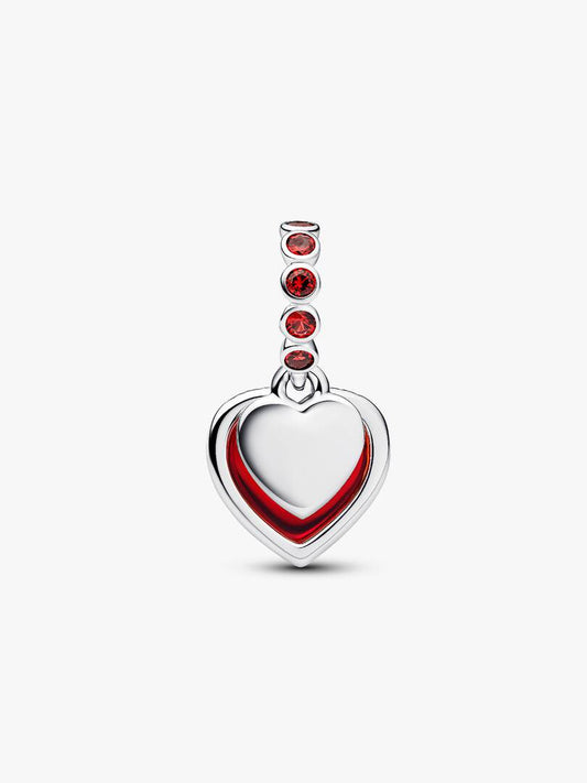 Charm Pendente Doppio Cuore Vetro di Murano Rosso - 794429C01 - Simmi Gioiellerie - Charm